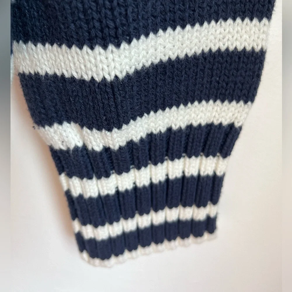 NWT J.Crew Women's Size XXS Rollneck sweater in Navy/White stripes - Picture 8 of 10